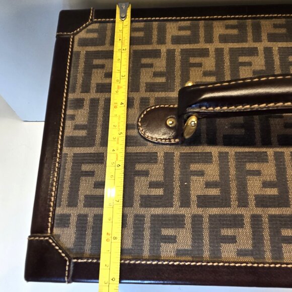 Rare Fendi Vintage Zucca Pattern Canvas Leather Jewelry Box/Handbag - Picture 7 of 16